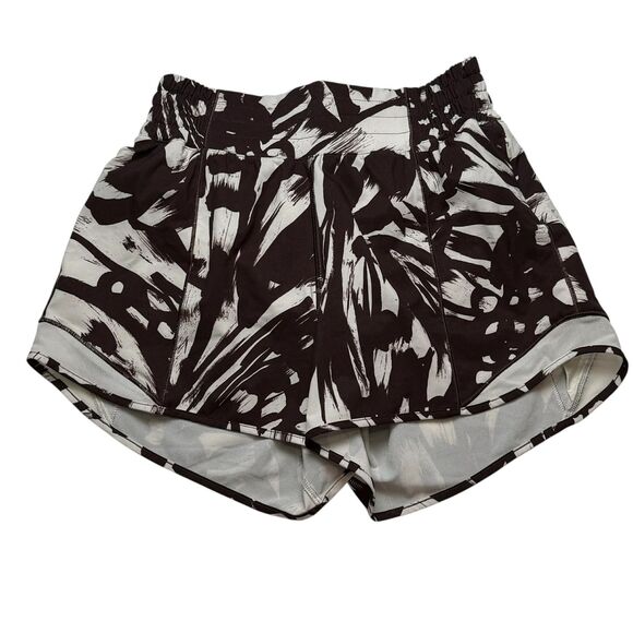 Lululemon Hotty Hot High-Rise Short 4" *Monarch Bloom Bone Espresso/Bone - Picture 2 of 10